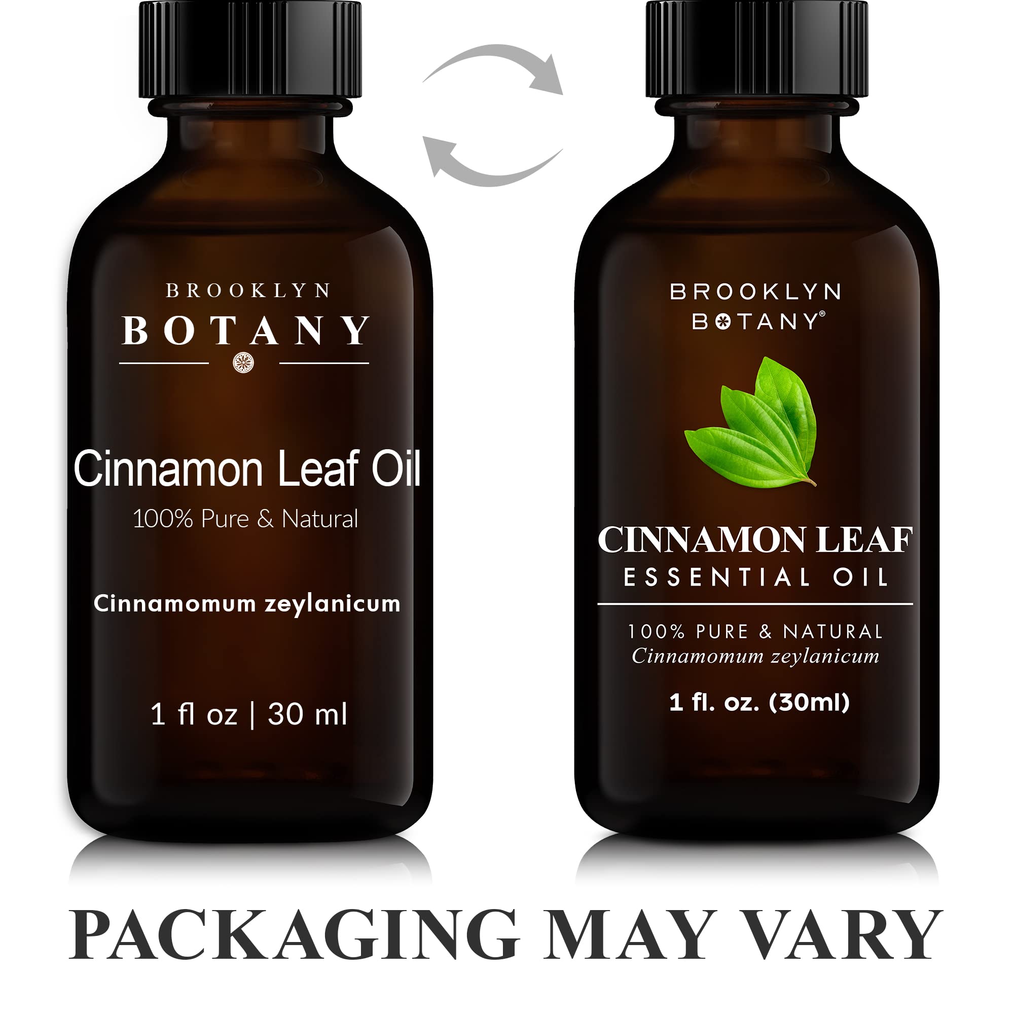 Therapeutic grade Cinnamon Leaf Essential Oil label on bottle