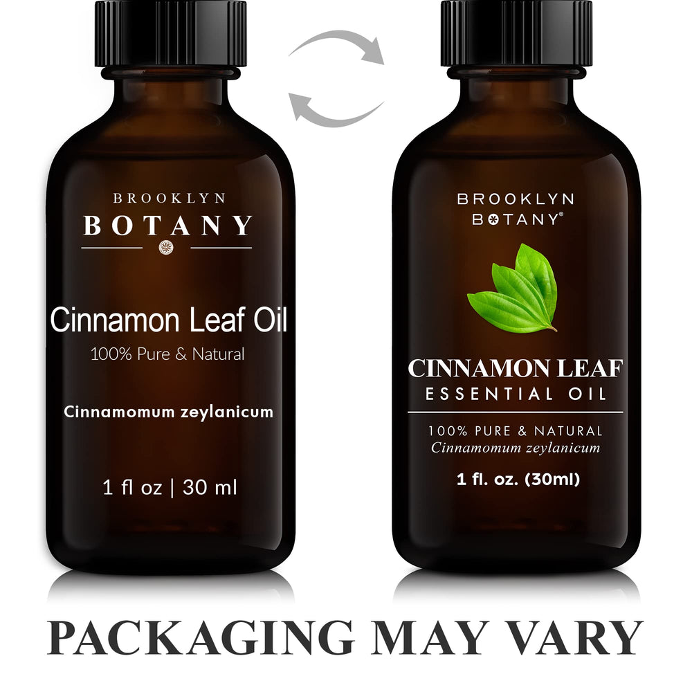 Therapeutic grade Cinnamon Leaf Essential Oil label on bottle