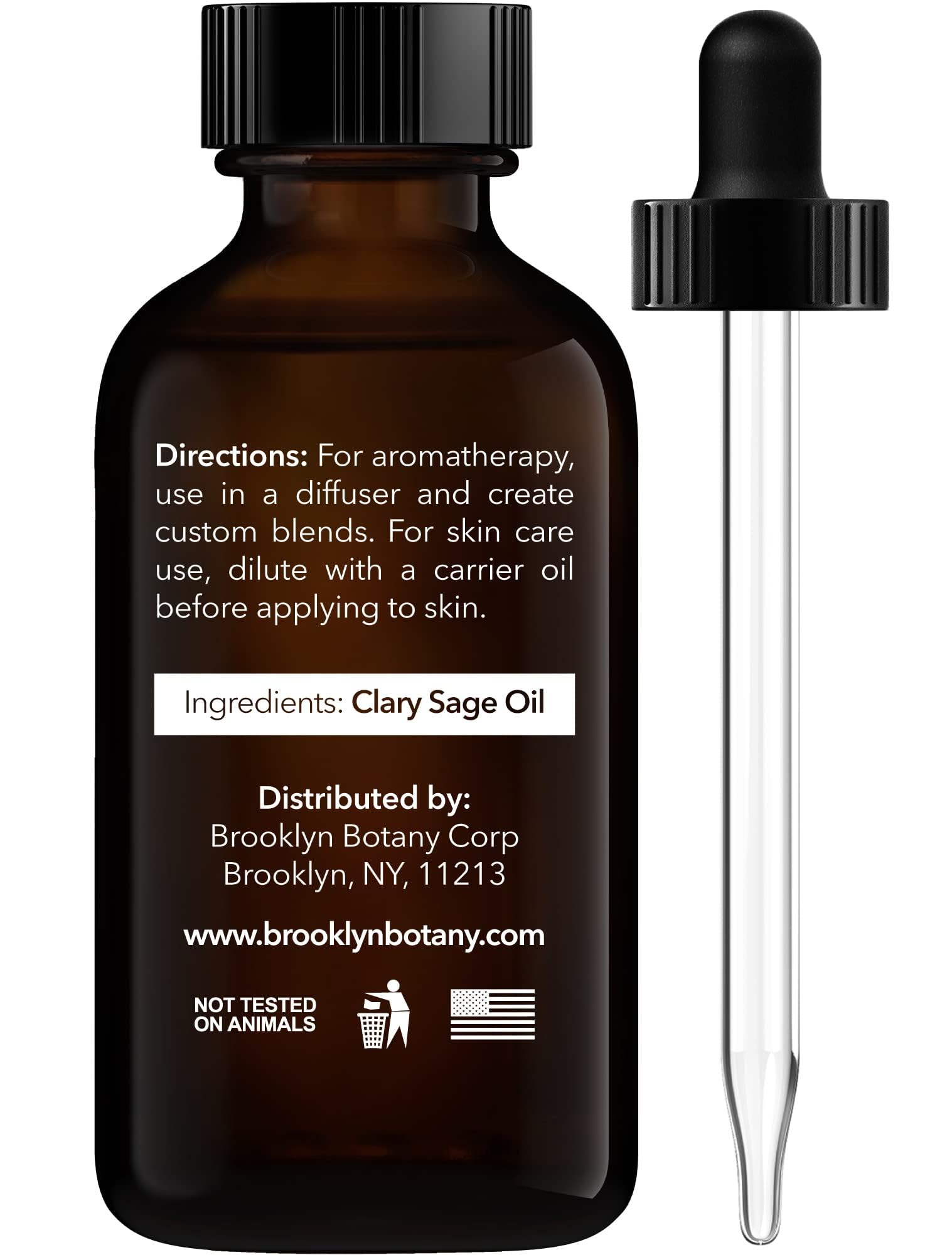 Closeup of Brooklyn Botany Clary Sage dropper bottle