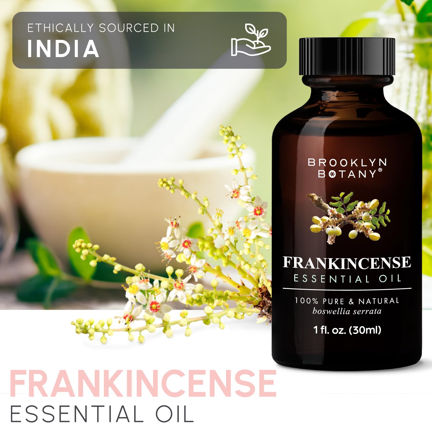 Brooklyn Botany amber glass bottle for essential oil