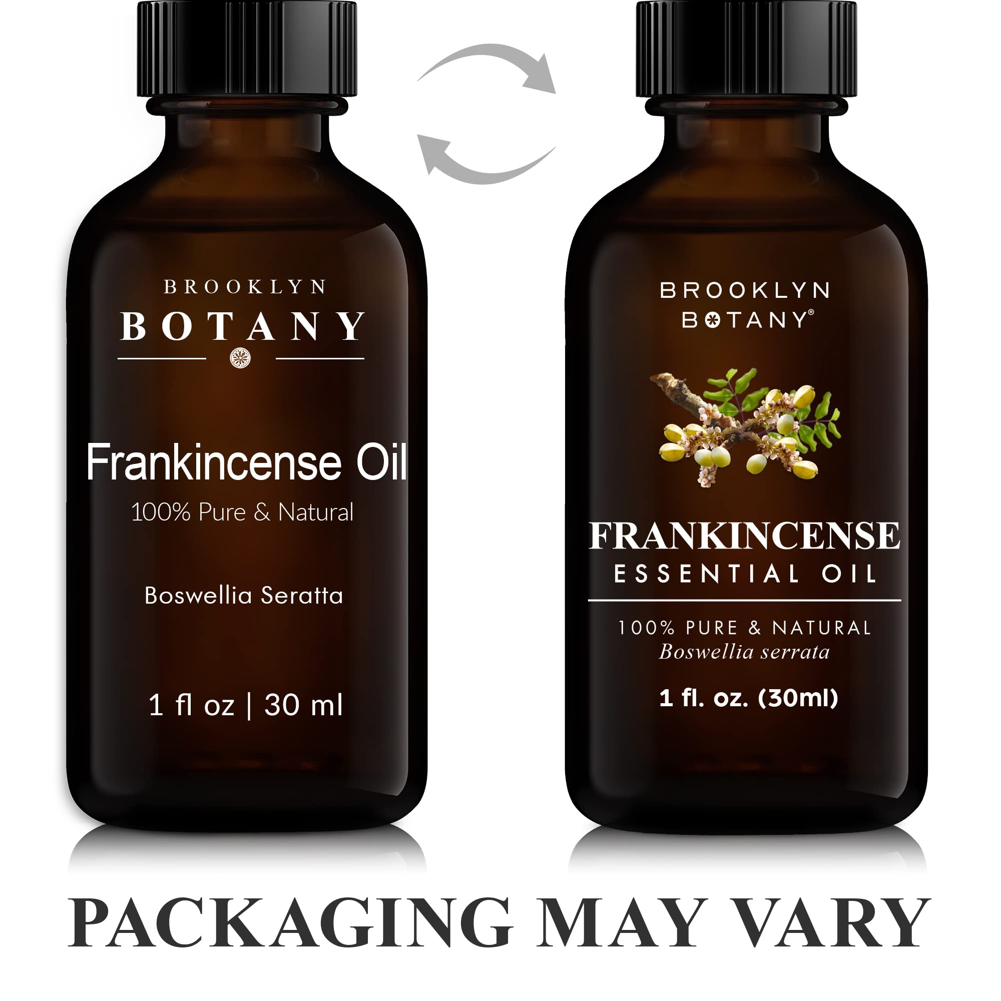 Pure and natural frankincense essential oil label