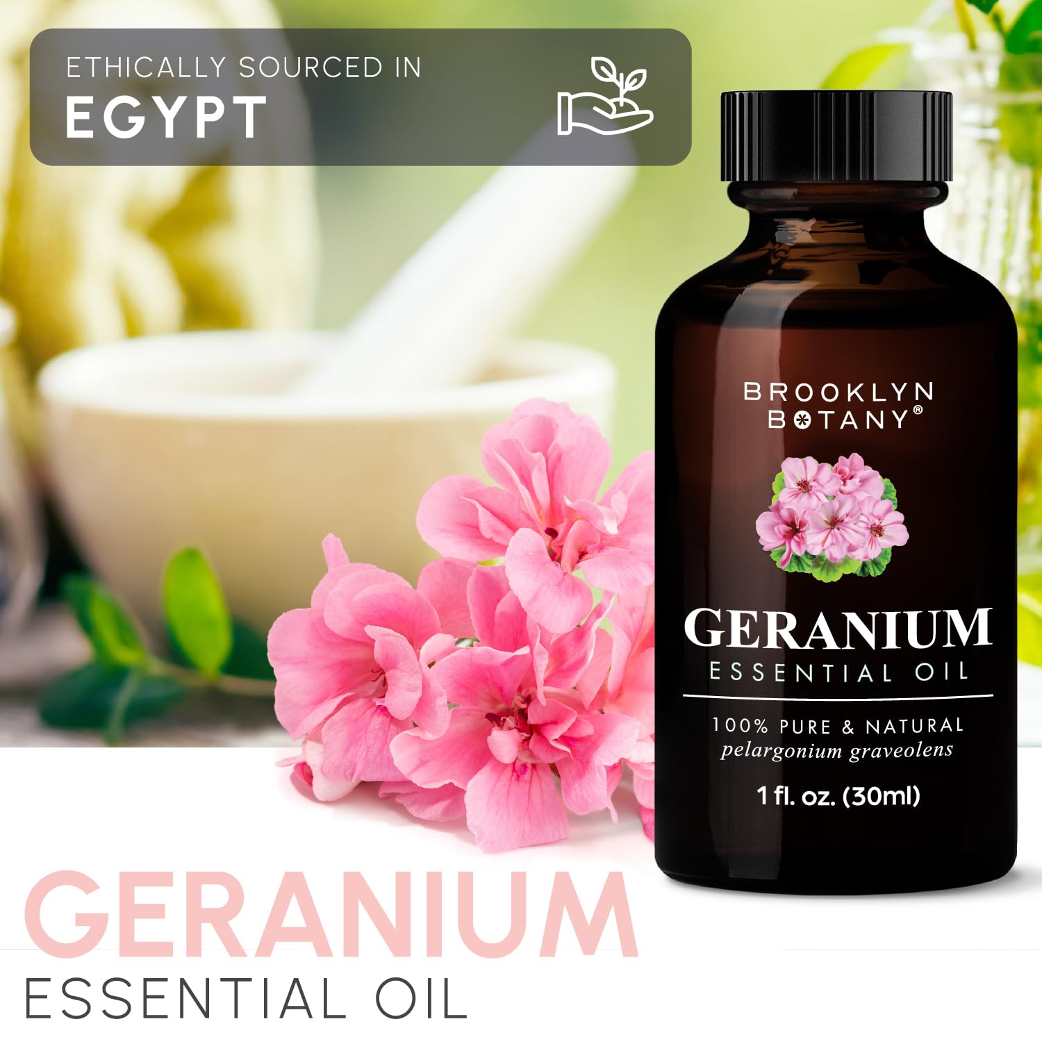 Geranium essential oil diffuser blending with other oils