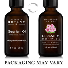 Purity and potency label on Brooklyn Botany Geranium Oil