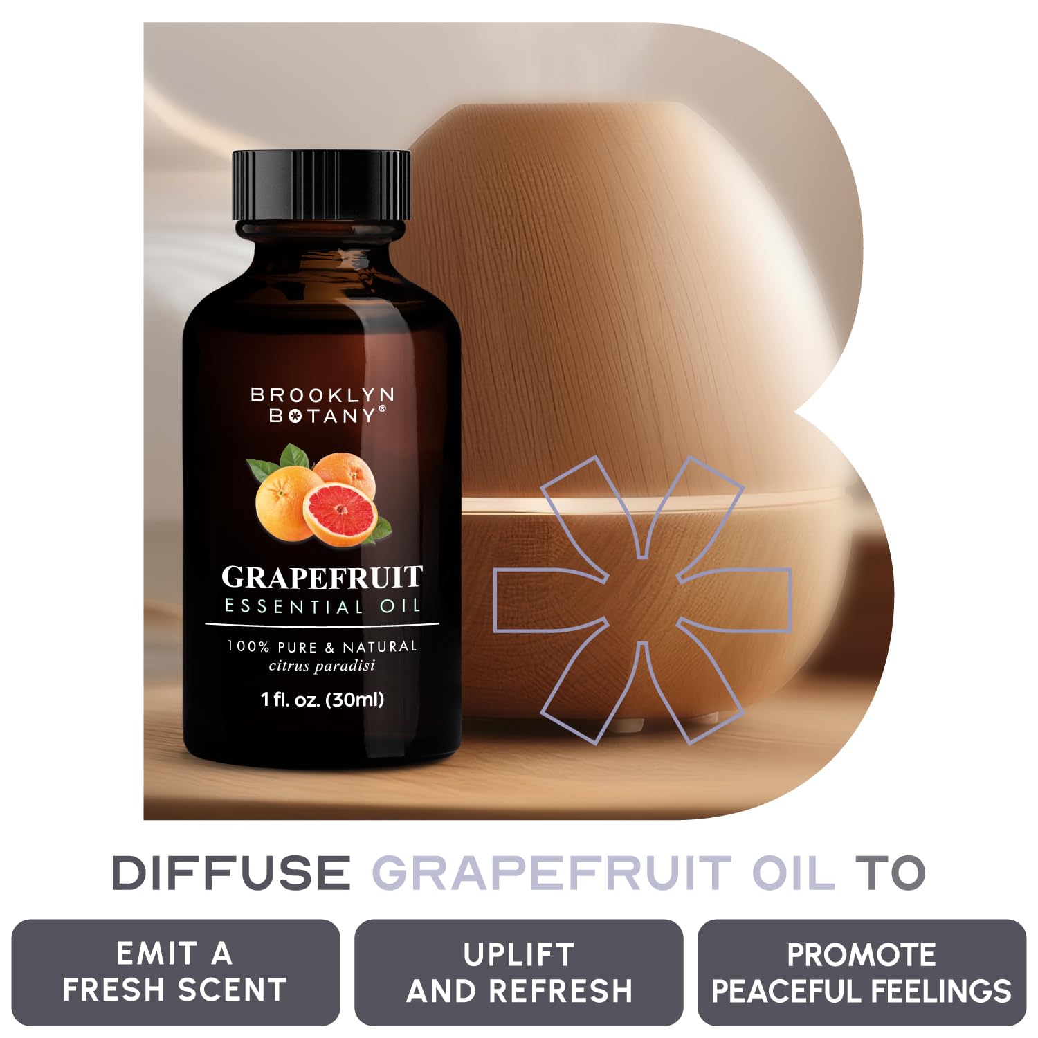 Grapefruit essential oil being used in diffuser