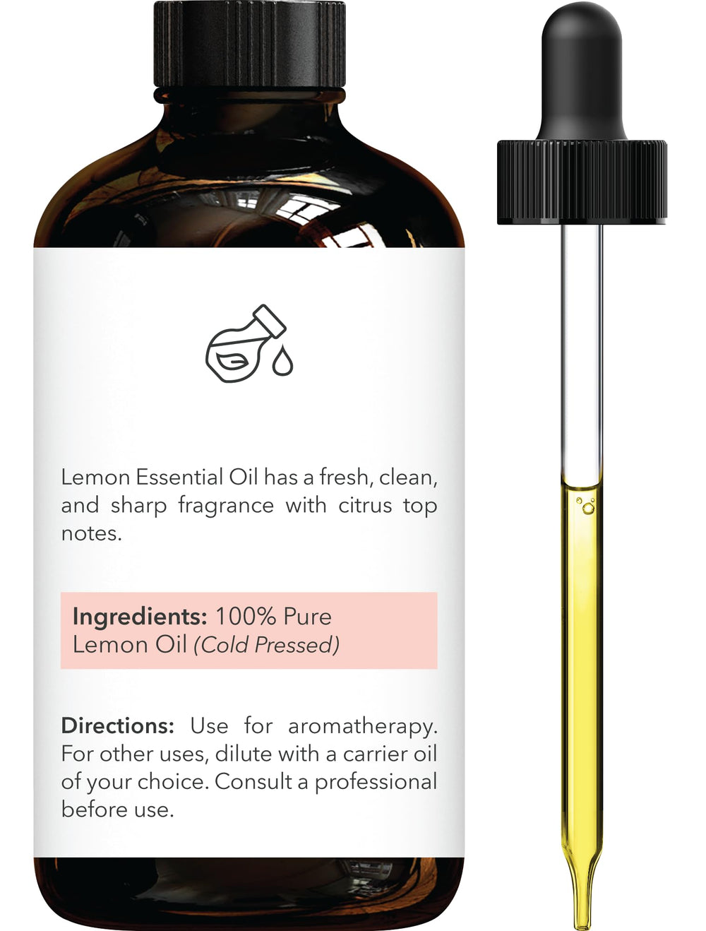Glass dropper for Brooklyn Botany Lemon Essential Oil