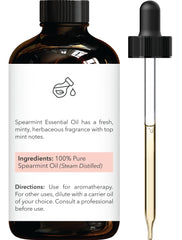 Amber glass bottle with dropper for Brooklyn Botany Spearmint Essential Oil