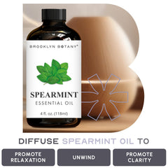 Lab-tested premium spearmint essential oil label