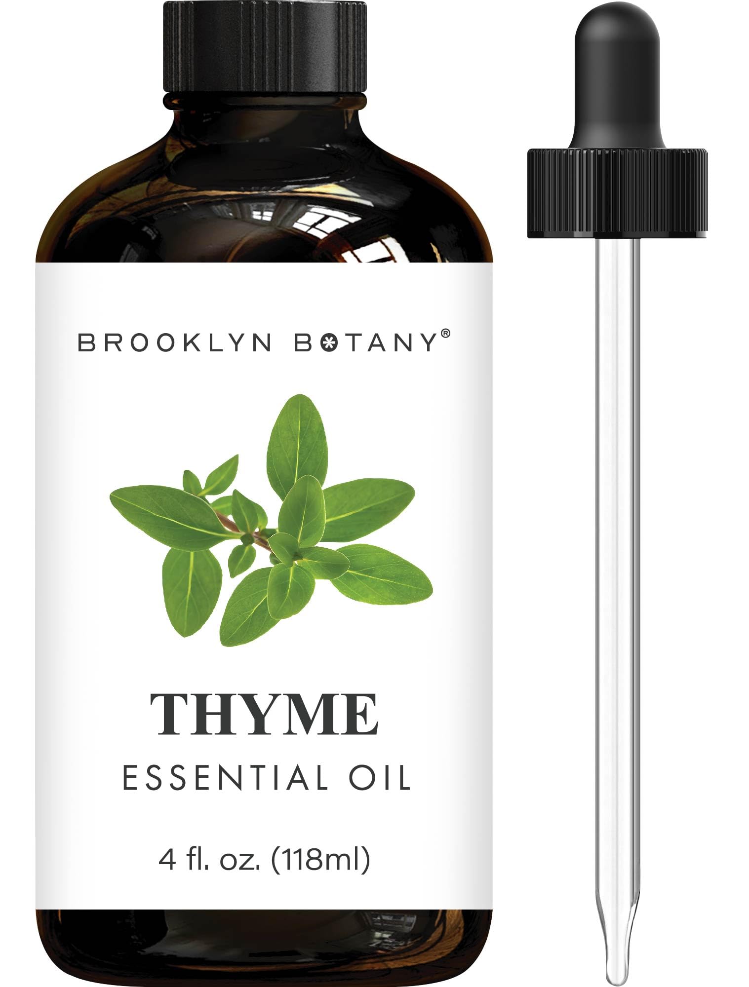 Brooklyn Botany Thyme Essential Oil 4oz bottle with dropper
