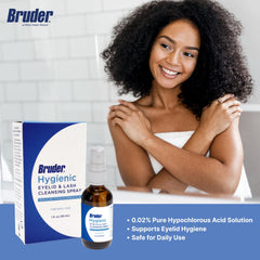 Bruder hydrating mist refreshing the delicate eye area for comfort.