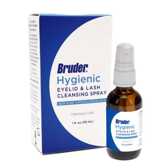 Bruder Hygienic Eyelid Solution spray bottle for daily eyelid hygiene with a gentle mist.
