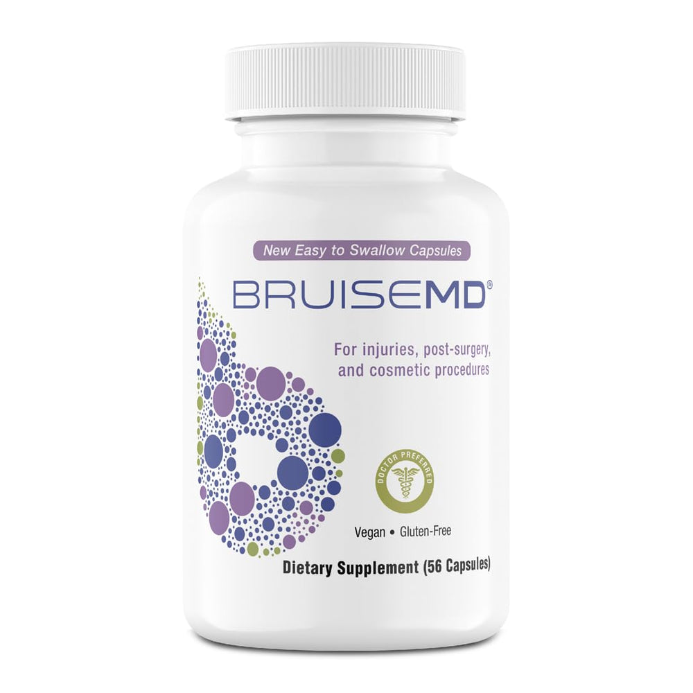 BruiseMD Arnica bottle on counter showing potency and ease of use