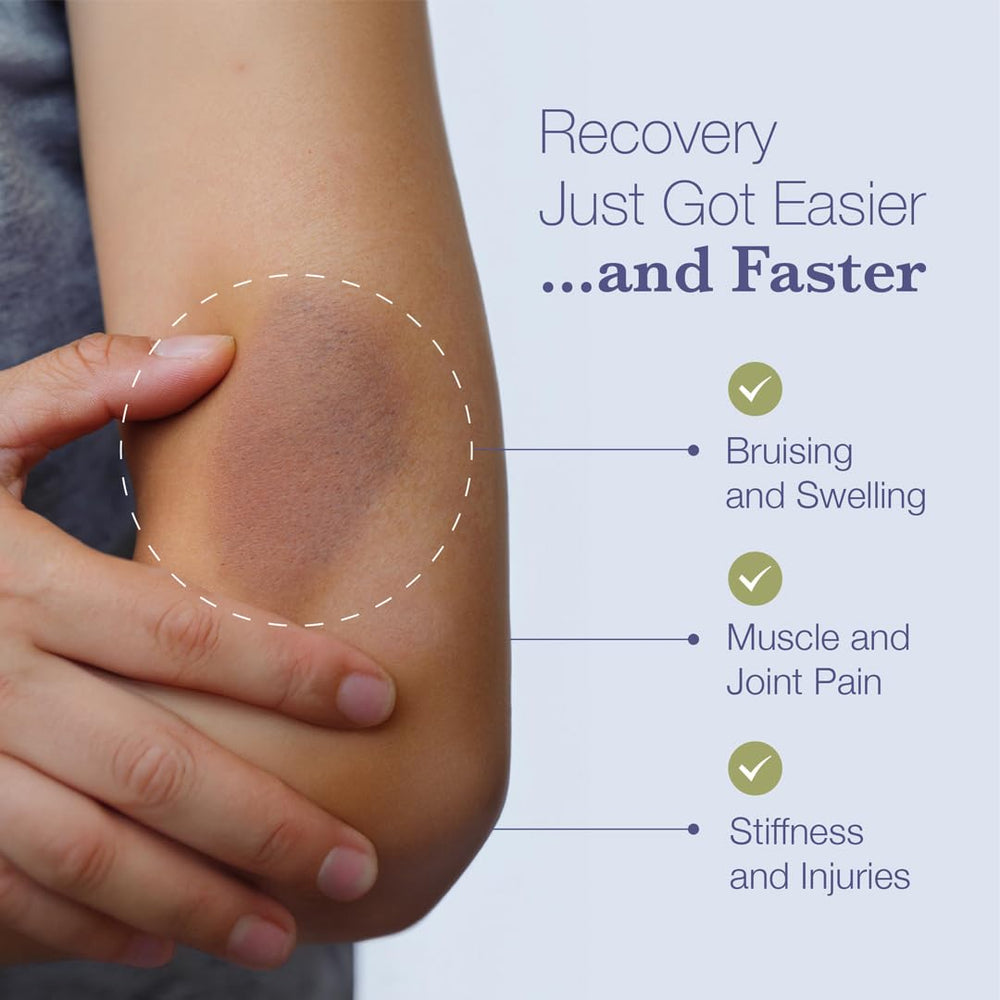 BruiseMD capsules showing easy-to-swallow capsules