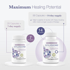 BruiseMD natural ingredients graphic highlighting Grapeseed, Vitamin C, Zinc