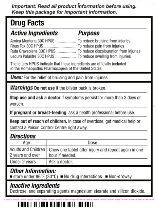 Bruises and swelling relief concept with Arnica