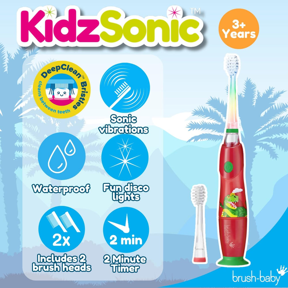 KidzSonic Dinosaur kids electric toothbrush side view