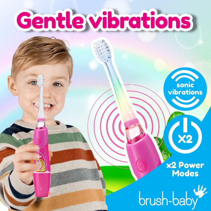 AAA battery included for Brush-Baby KidzSonic Unicorn