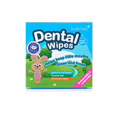Wipe being gently applied to baby's gums and cheeks