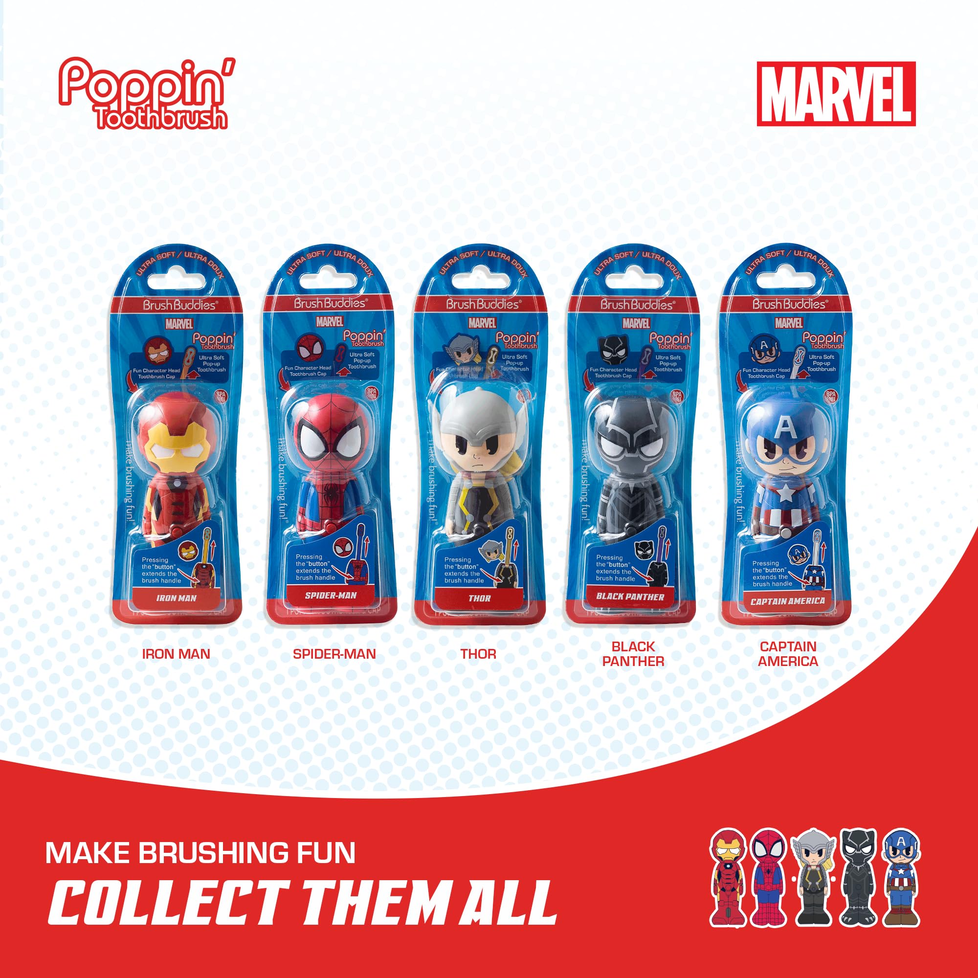 Captain America superhero toothbrush cap