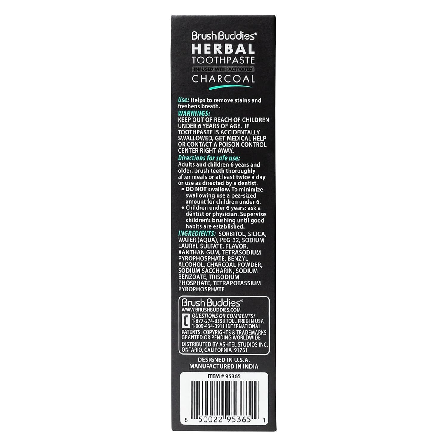 Activated charcoal detail showing whitening action