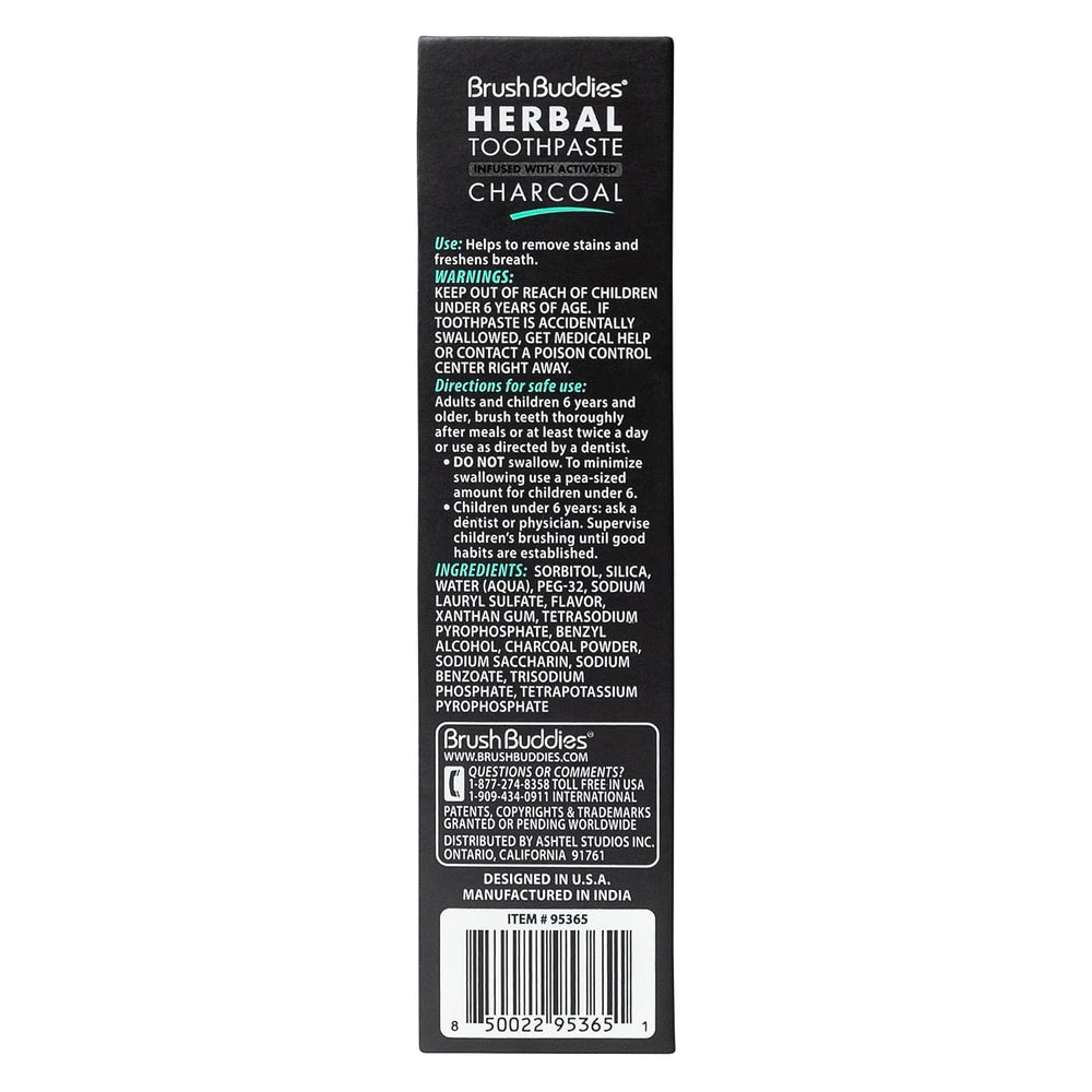 Activated charcoal detail showing whitening action