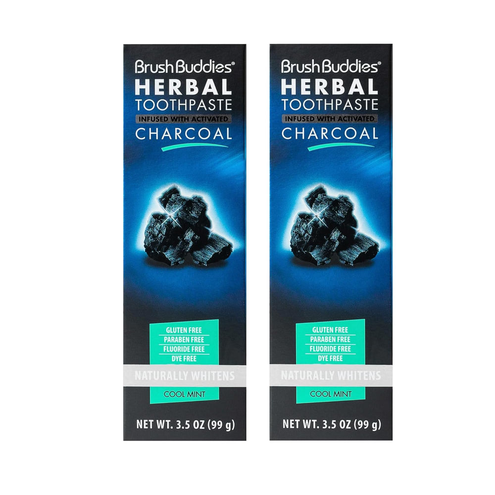 Box of Brush Buddies Charcoal Toothpaste 2 Pack