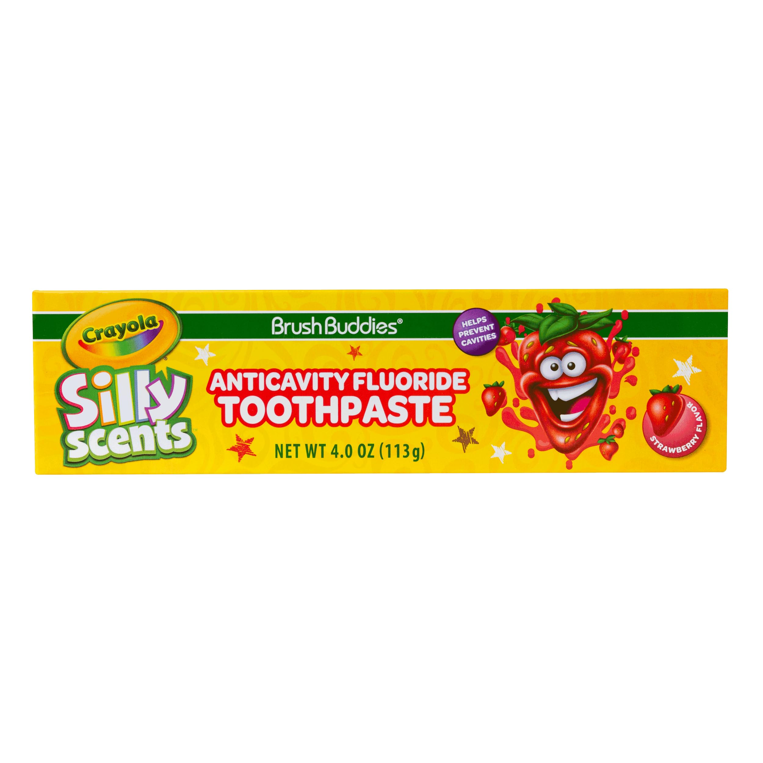 Brush Buddies Crayola Silly Scents Strawberry Toothpaste for kids ages 2 and up