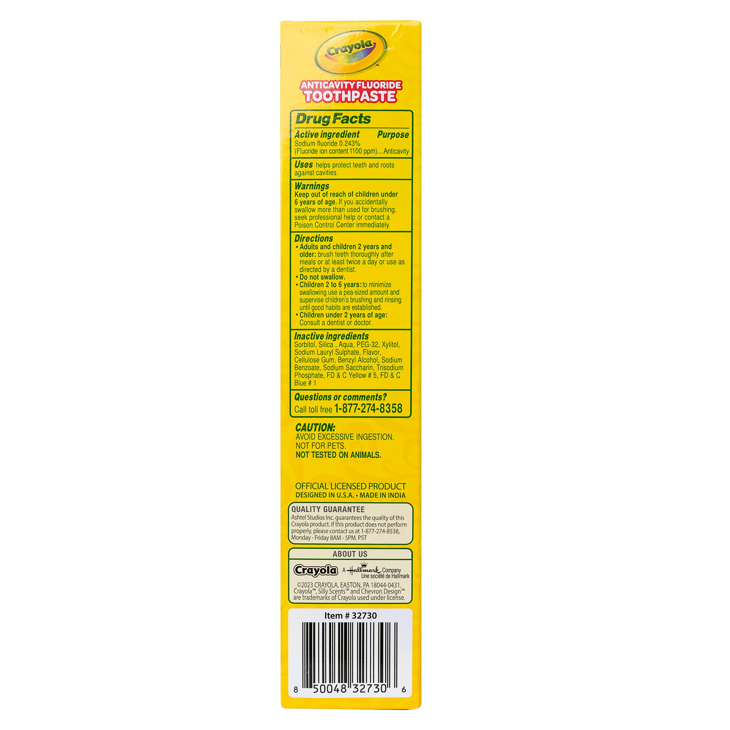 Crayola Silly Scents branding on fluoride toothpaste for kids
