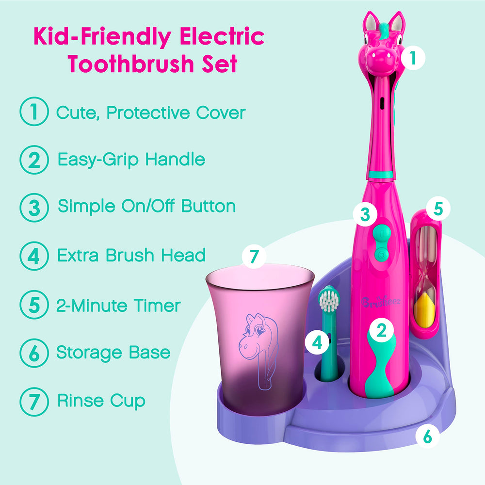 Replacement brush heads included with Brusheez Kids' Electric Toothbrush