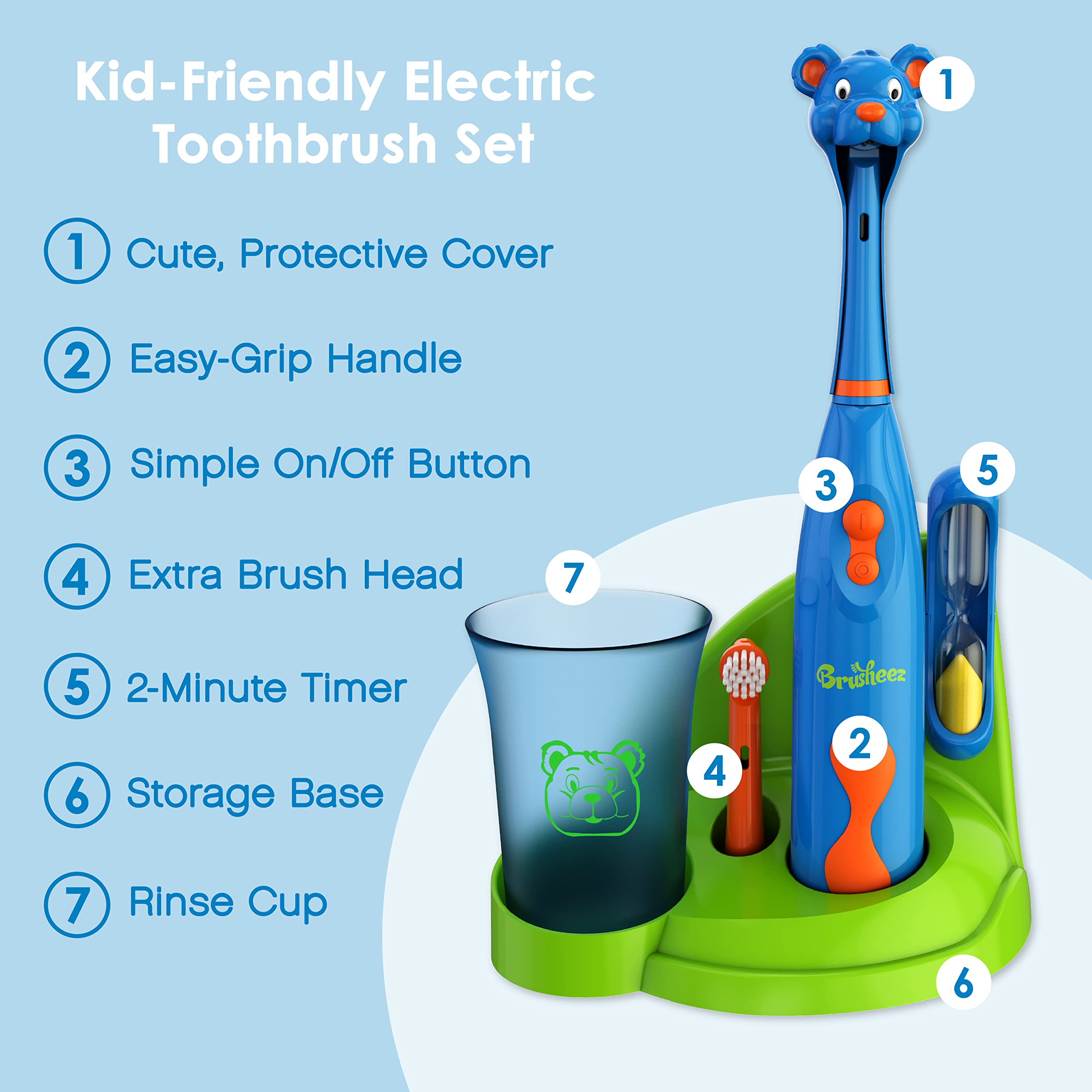 Brusheez 2-minute timer included with the toothbrush set