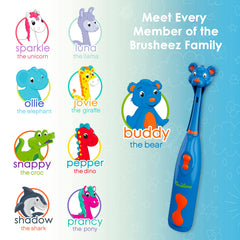 Animal-themed brush cover featuring Buddy the Bear