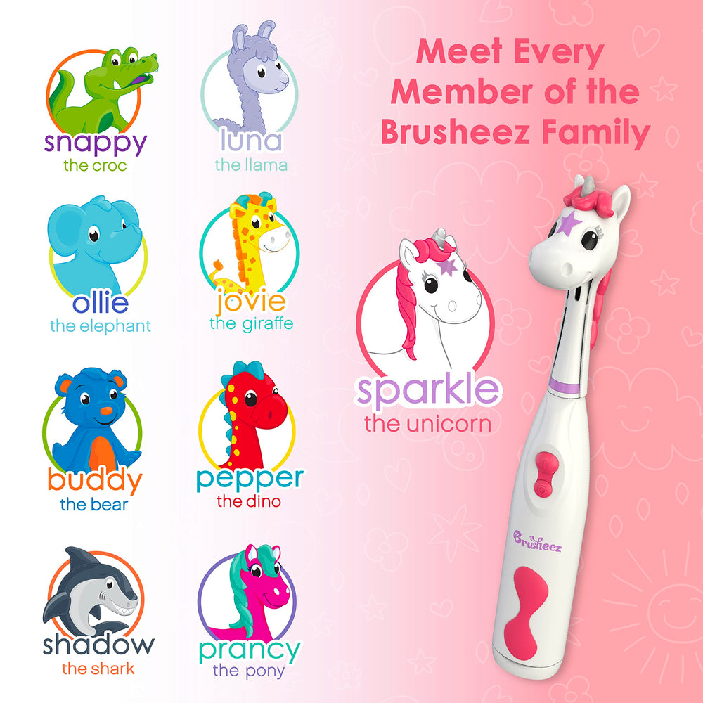 Child using the Brusheez electric toothbrush