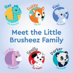 Animal-themed Kiwi the Koala brush cover on the toothbrush