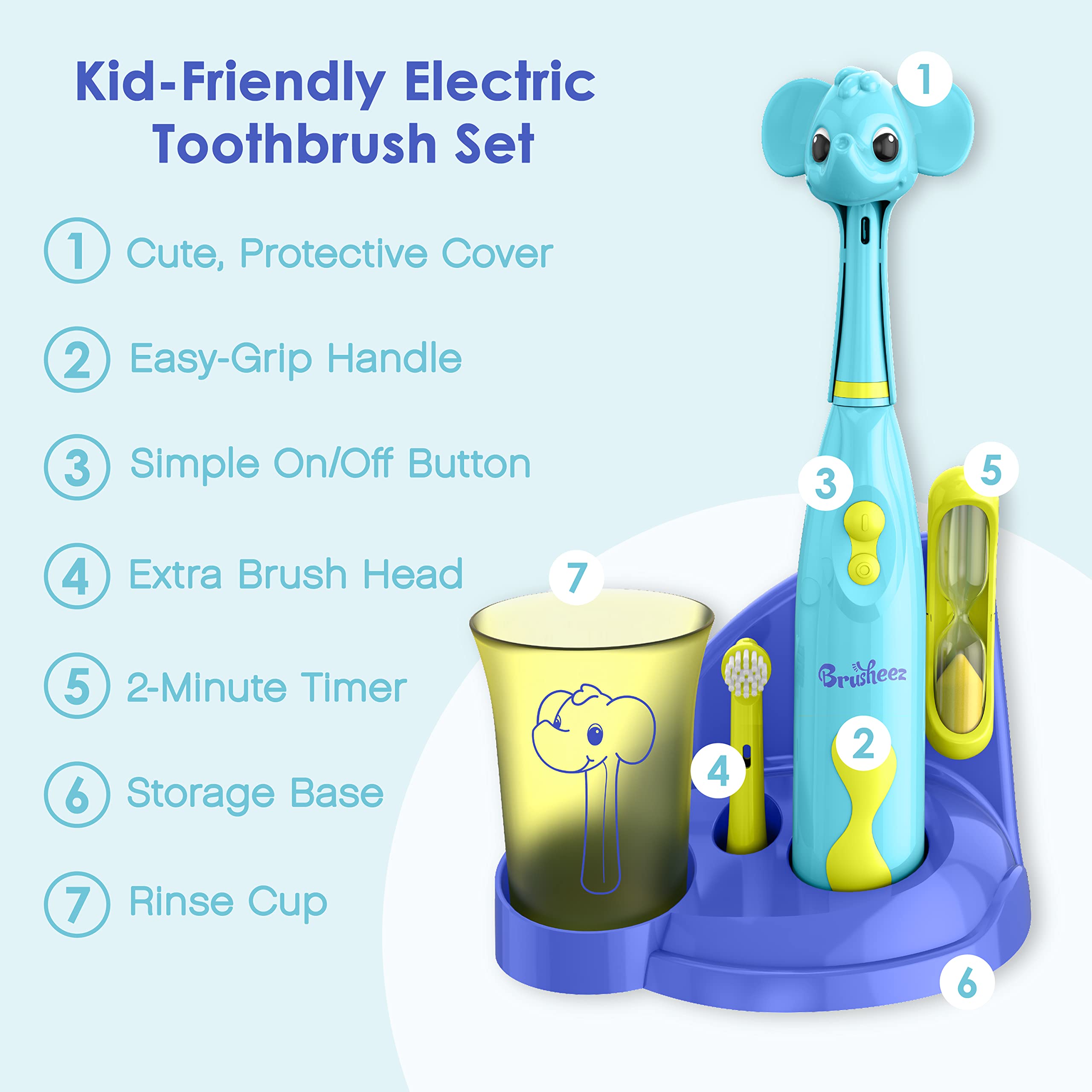 Replacement brush heads for Brusheez kids toothbrush