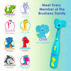 Storage base for Brusheez kids toothbrush set