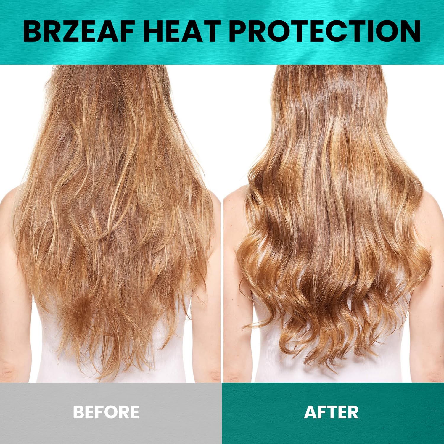 Brzeaf heat protection for all hair types during styling.