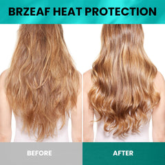 Brzeaf heat protection for all hair types during styling.