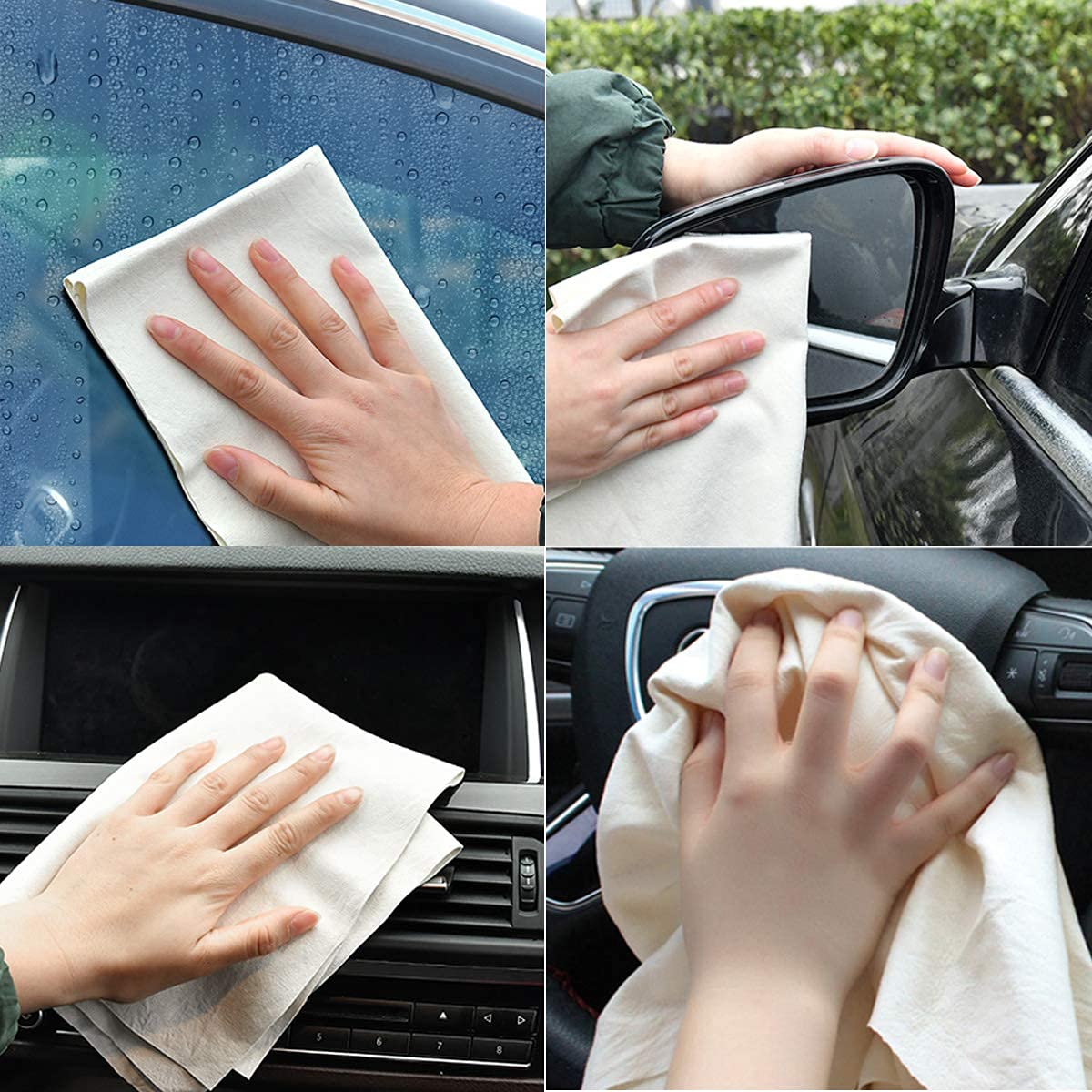 Open pack showing five BSHELL chamois cleaning cloths