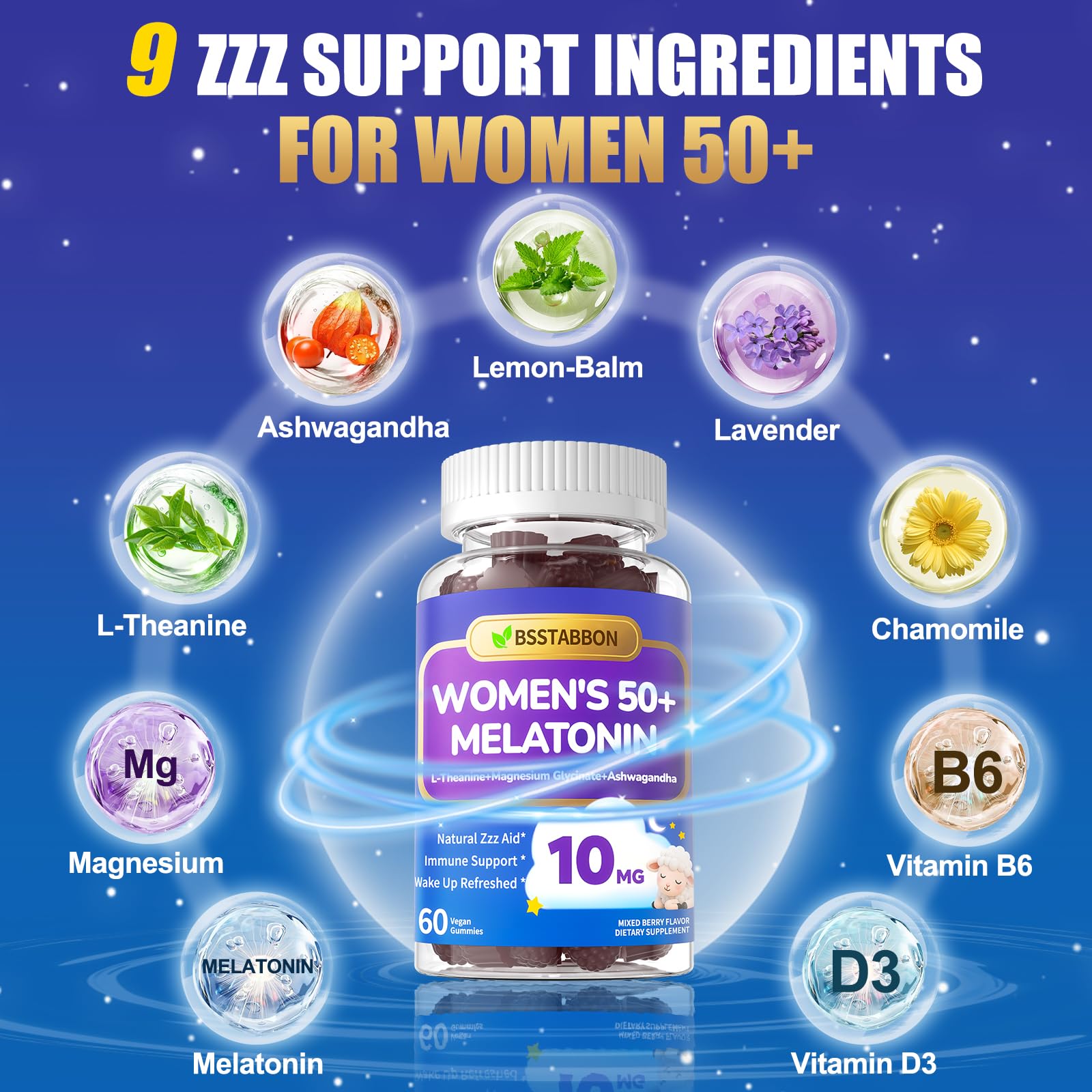Ingredients chart for BSSTABBON gummies