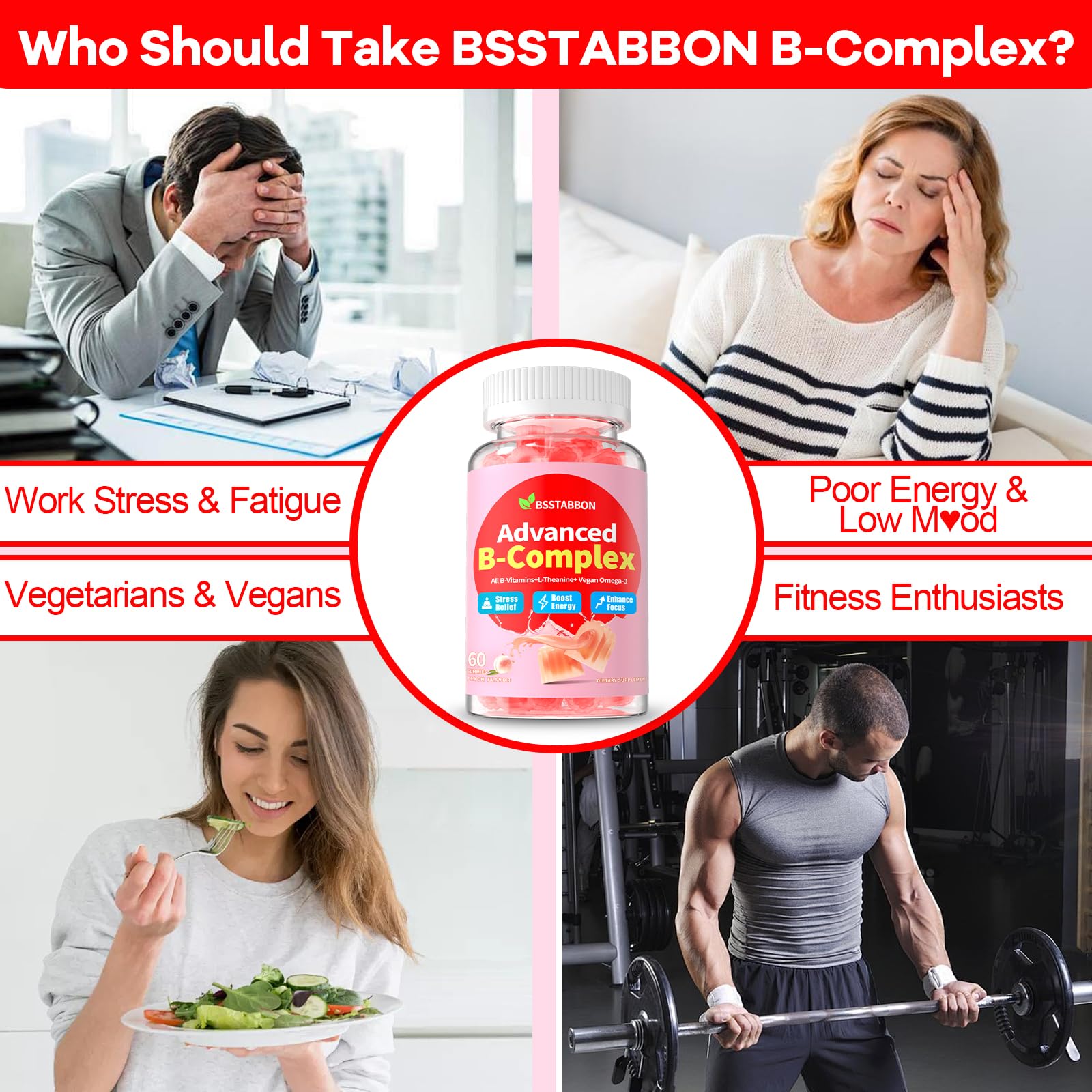 BSSTABBON methylated B gummies nutrition facts panel