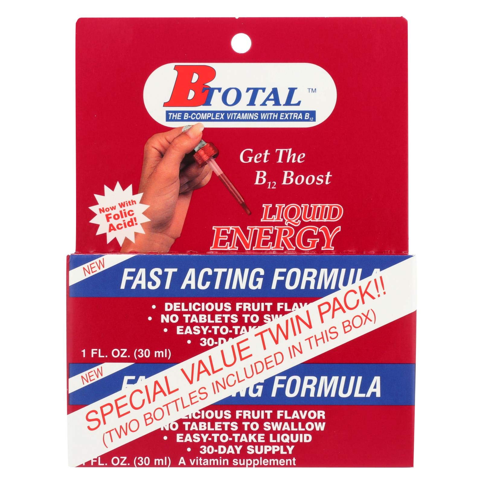Front view of Sublingual B-Total Twin Pack bottle
