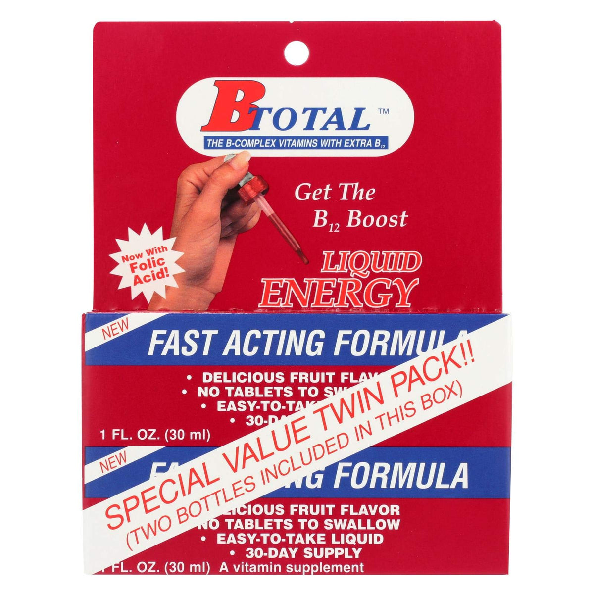 Front view of Sublingual B-Total Twin Pack bottle