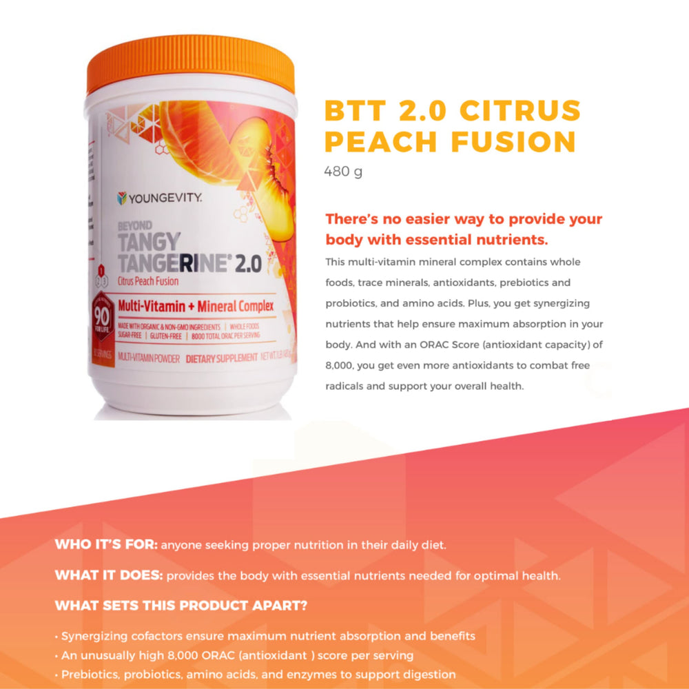 Serving scoop of Tangy Tangerine 2.0 powder