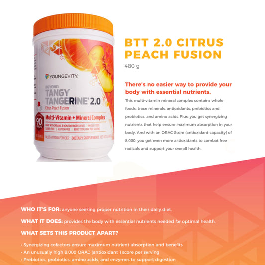 Serving scoop of Tangy Tangerine 2.0 powder