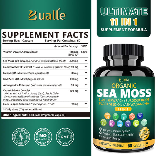 Organic Irish Sea Moss with supporting botanicals