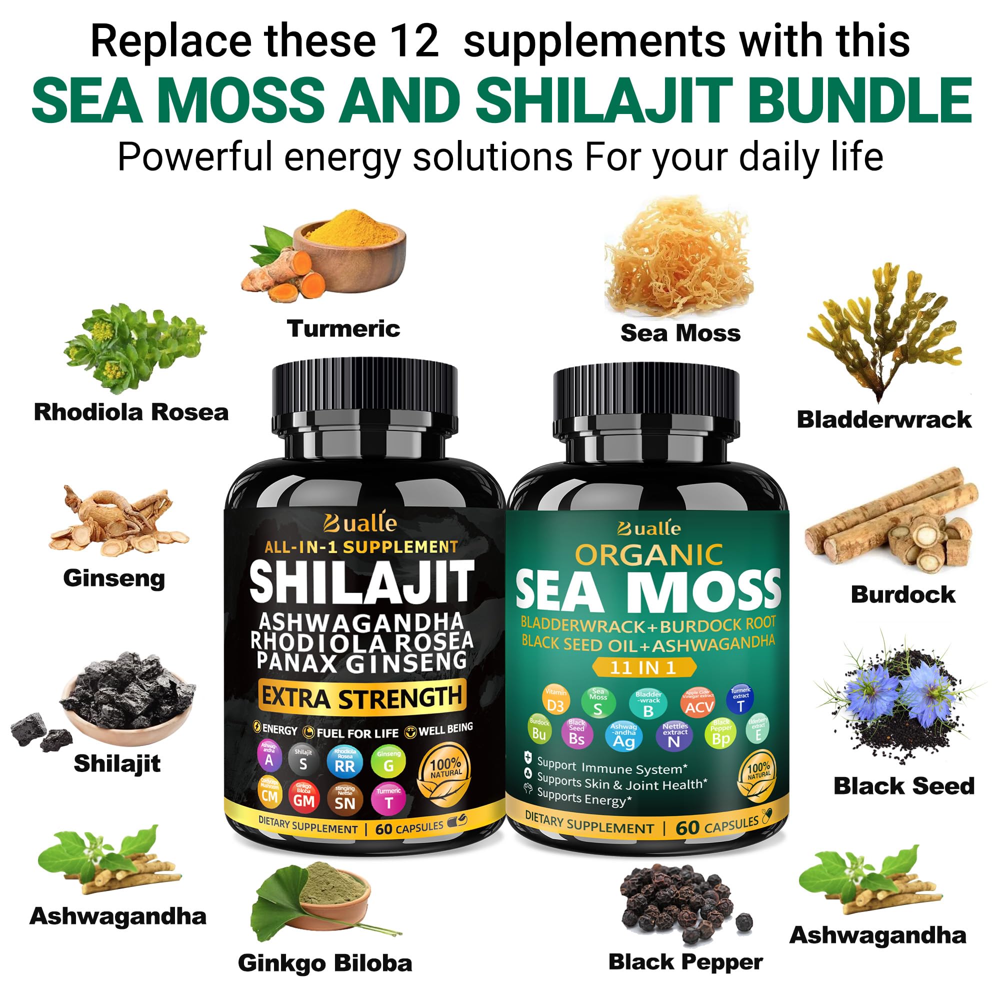 Organic sea moss blend with Irish sea moss ingredients