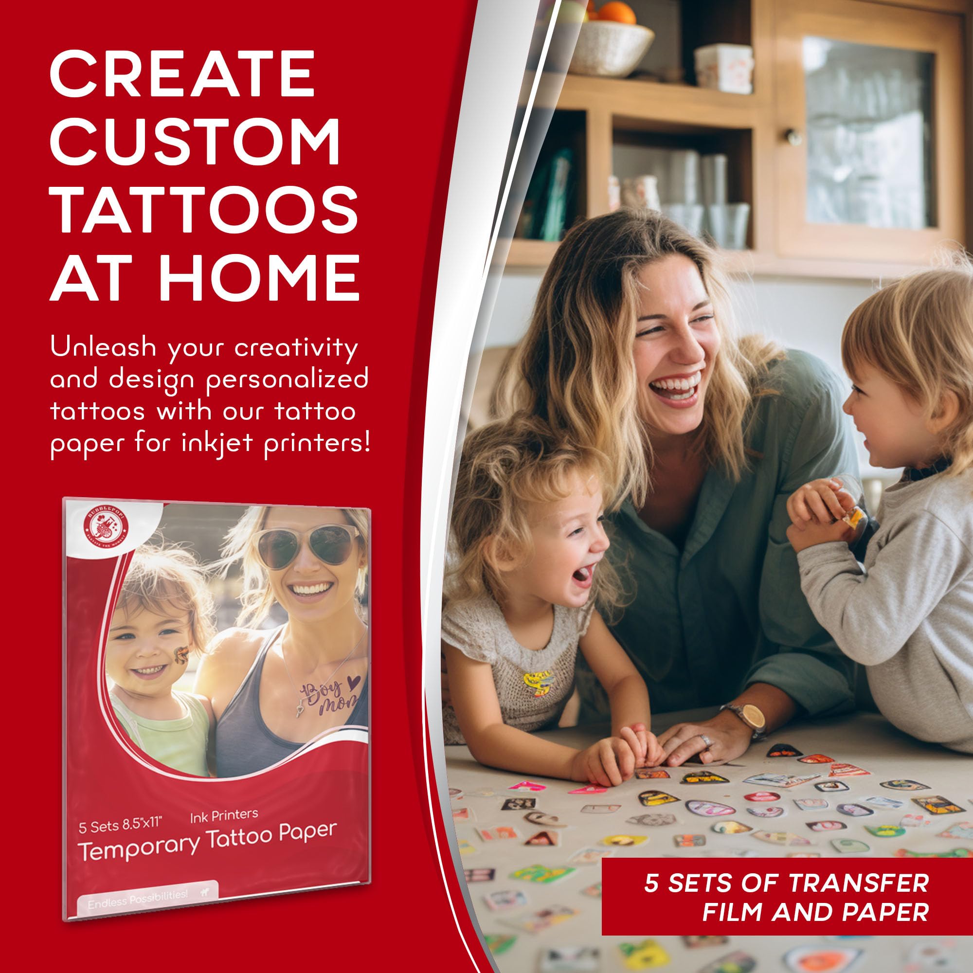 BubblePop! inkjet printing demo on tattoo paper for at-home customization