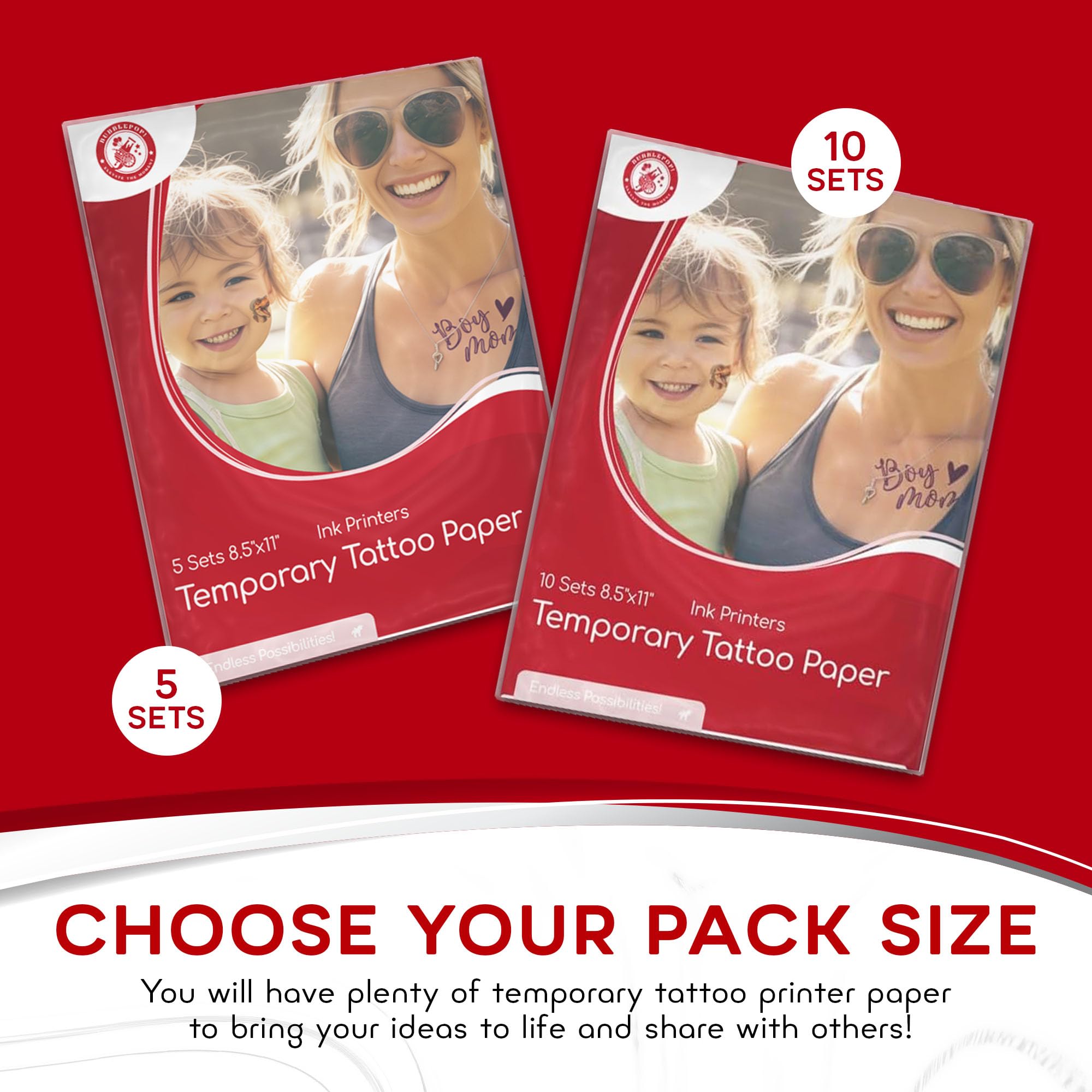 BubblePop! five-sheet pack displayed for testing designs or events