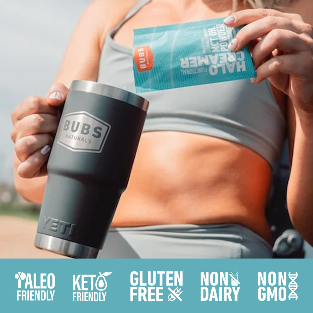 Nutrition and ingredient label on MCT oil powder