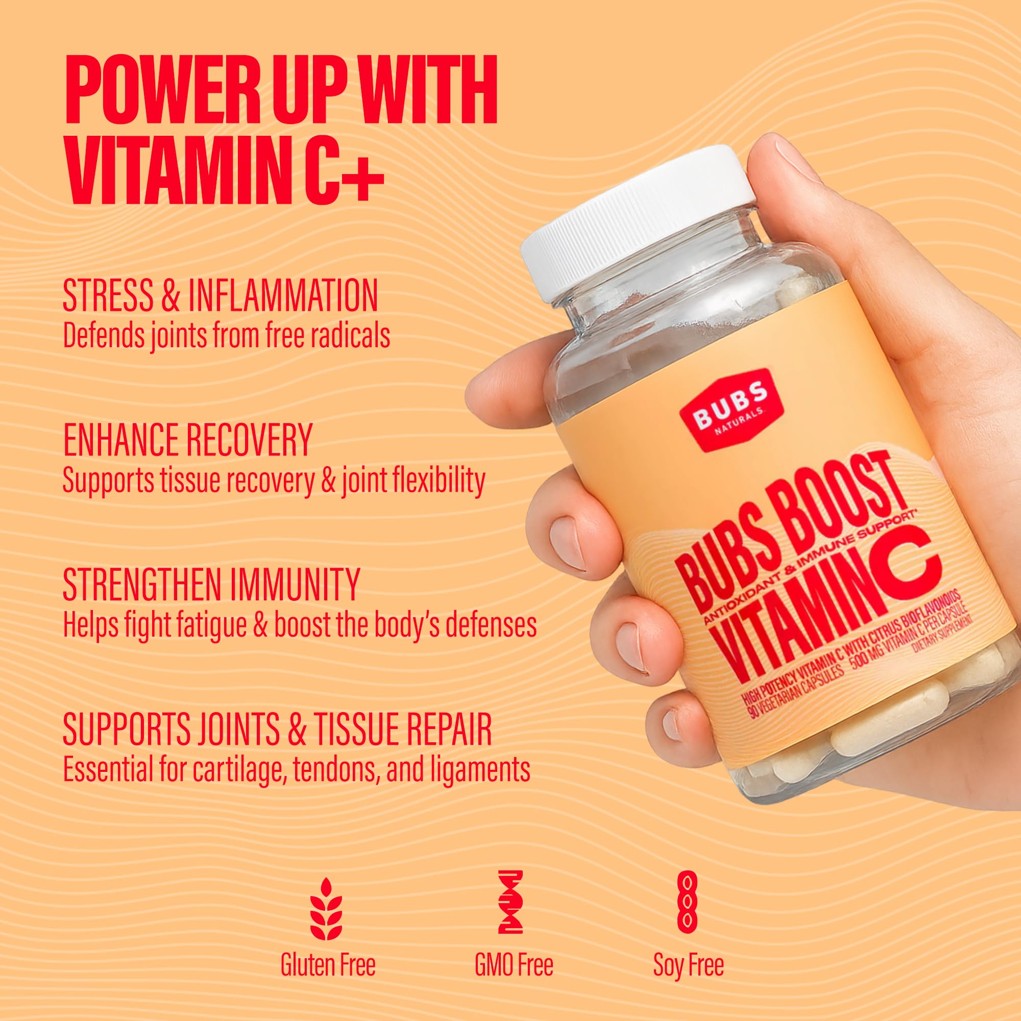 Graphic illustrating enhanced absorption of Vitamin C with bioflavonoids