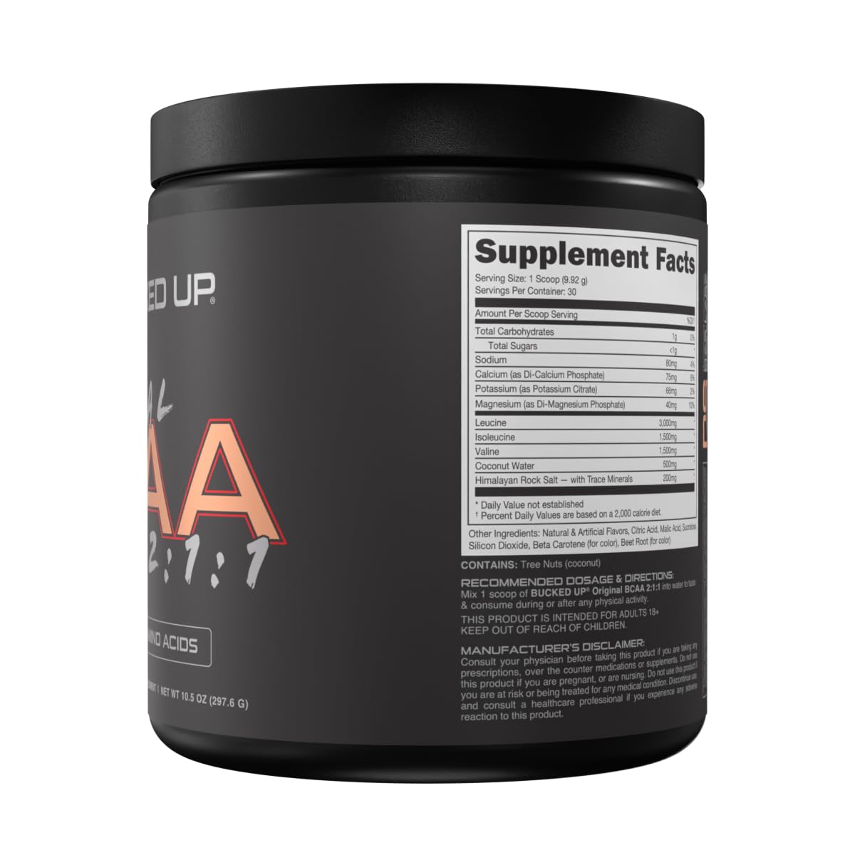 Glass of mixed Bucked Up BCAA in water showing clear dissolve for convenience